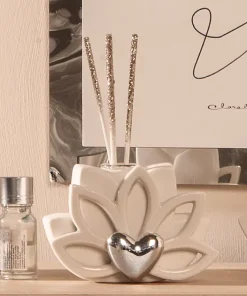 Alternative view of Profumatore loto piccolo cuore argento Claraluna