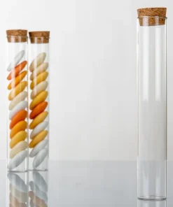 12 Provette in Vetro 15 cm con Tappo in Sughero Base Cilindrica porta confetti