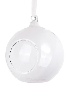 4 Sfere Vetro Tealight Con Nastrino (KS10)