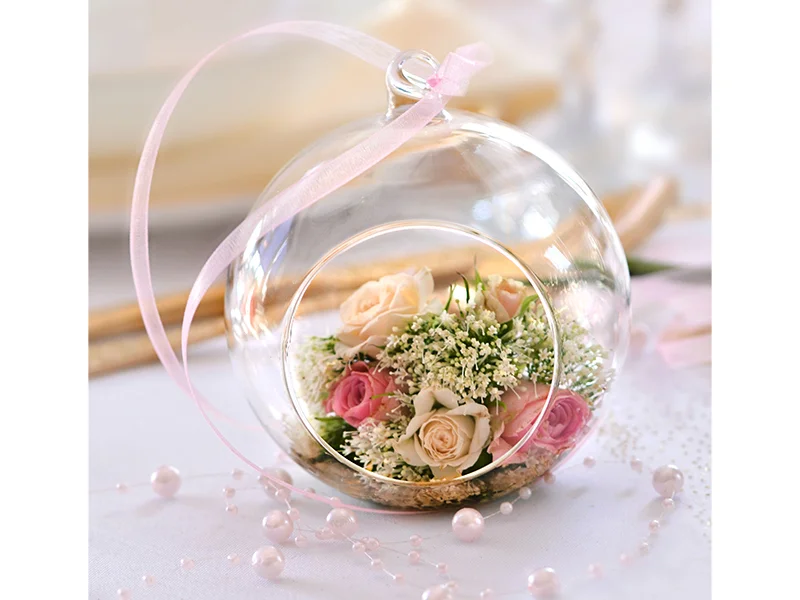 4 Sfere Vetro Tealight Con Nastrino (KS10) - immagine 8