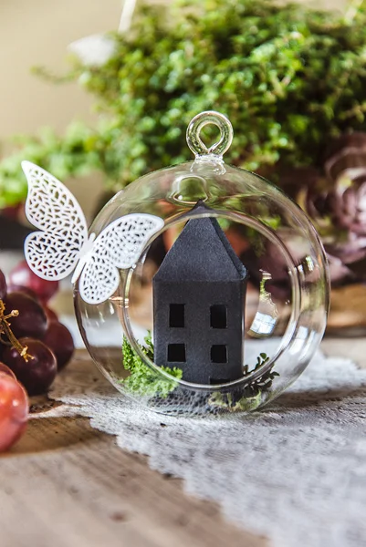 4 Sfere Vetro Tealight Con Nastrino (KS10) - immagine 5