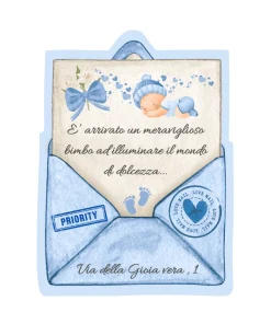 Letterina in forex con dedica bambino dolcezza cm 12×9