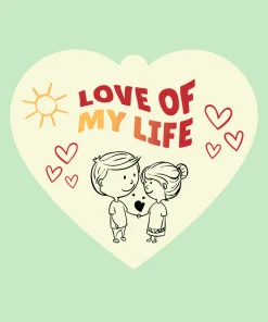 Cuoricino in forex avorio con dedica love of my life cm 10 h9